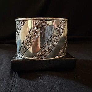 Brighton Silver Cuff with Swirl Accents